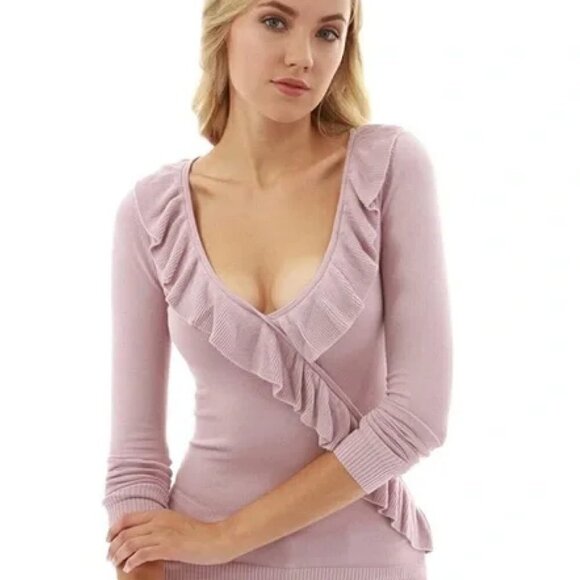 PattyBoutik Sweaters - Patty Boutik Stunning Pink Ruffle Sweater! Sz Xs